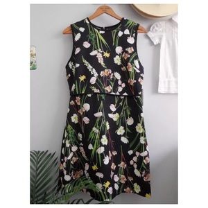 Victoria Beckham Black Scattered Bouquet Dress